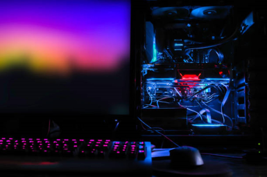 Computer with LED lighting